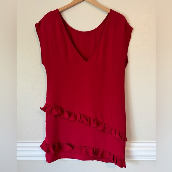 Jay Godfrey Dress 100% Red Silk size 6 - Picture 3 of 4